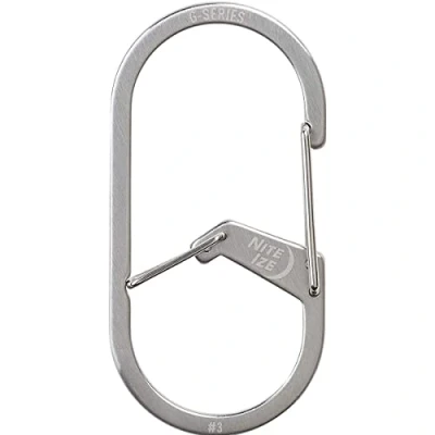 Obrázek NIte Ize Unisex dospělí G Series DUAL Chamber Carabiner, stříbrná, vel. 3