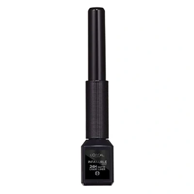 Obrázek L&#039;Oréal Paris Matte Signature Eyeliner 01 Black, černé oční linky s přesným štětcem pro přesnou linku na víčka, odolná proti rozmazání a vodě