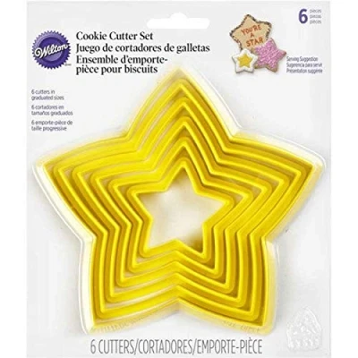 Obrázek Wilton Cookie Cutter Star Nesting PerimeSterbe, 6dílný: Vykrajovátko na sušenky hvězda, vykrajovátka ve tvaru hvězdy plastová kuchyňské pečení, DIY sada/6