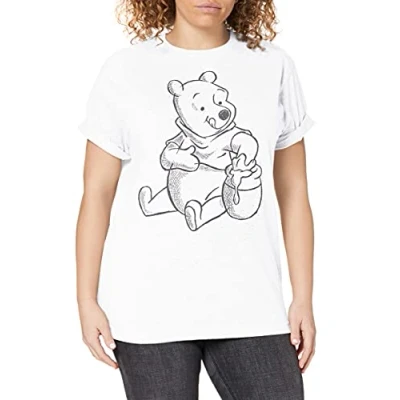 Obrázek Disney Damen Winnie the Pooh Sketch T Shirt, Weiß (White White), 42/XL EU