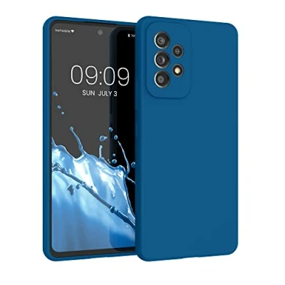 Obrázek kwmobile pouzdro kompatibilní se Samsung Galaxy A53 5G silikonové na mobil měkký povrch bezdrátové nabíjení Blue Reef