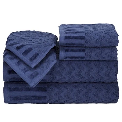 Obrázek Lavish Home Chevron Egyptian Cotton 6 Piece Towel Set Bone