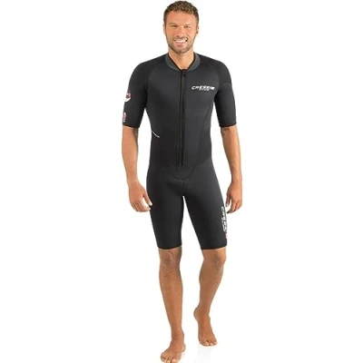 Obrázek Cressi Endurance Man Shorty Wetsuit 3 mm Neopren pro muže potápěče a šnorchlování, černá/šedá