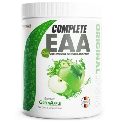 Obrázek EAA prášek 500 g zelené jablko 12 mg esenciálních aminokyselin neuvěřitelně chutné a osvěžující Complete se všemi 9 vč. histidinu veganský aminokyseliny Amino Workout