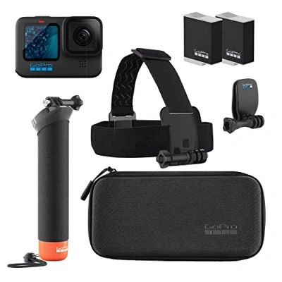 Obrázek GoPro HERO11 Schwarzes Zubehörpaket Enthält zusätzlichen Enduro Akku (insgesamt 2), The Handler (schwimmender Handgriff), Kopfband + Quick Clip und Tragetasche