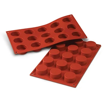 Obrázek silikomart Silikonová forma 20.027.00.0065 SF027 PETIT FOURS Ø 40 h 20 mm, silikon, červená