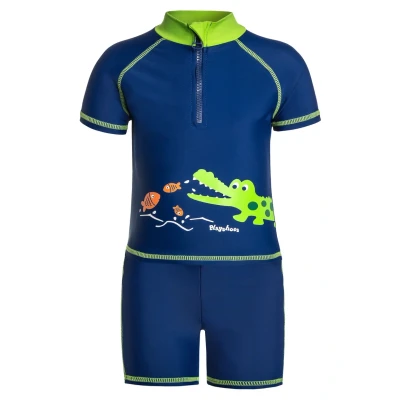 Obrázek Playshoes Unisex dětská UV ochrana koupací sada dvoudílná plavecké triko šortky oblečení plavky, krokodýl