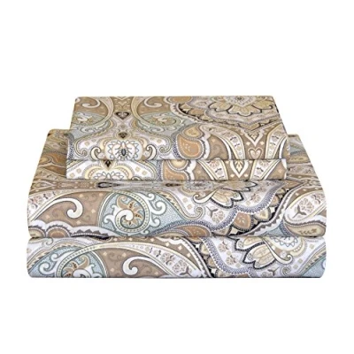 Obrázek Pointehaven Bedding 4 teiliges Bettwäsche Set für King Size Bett, 100% Baumwoll Perkal, Bedruckte Bettlaken und Kissenbezüge, weiche Baumwolle, passend Matratzen mit Einer Tiefe von 48,3 cm