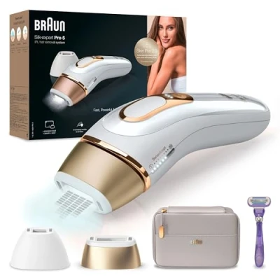 Obrázek Braun IPL Silk Expert Pro 5 přístroj na odstraňování chloupků dámský/pánský, 2 nástavce, viditelné odstranění chloupků, navrženo v Německu, holicí strojek Venus, alternativa k laserovému