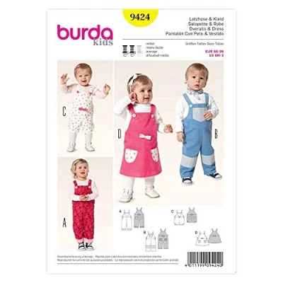 Obrázek Burda střih kalhoty s laclem a šaty 9424