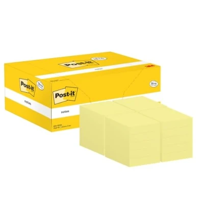 Obrázek Post It 653Y pro 20 poznámková Notes Promotion, 38 x 51 mm, bloky, 100 listů, Žlutá