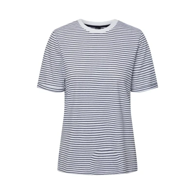 Obrázek Pieces Pcria SS FOLD UP TEE NOOS BC Triko s potiskem, Ženy, Velikost: XS, Bright white/maritime blue