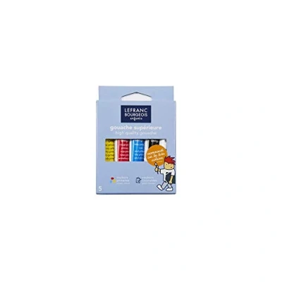 Obrázek Lefranc Bourgeois 807560 Kvašová barva v sadě, 5 barev 10ml tubách s různými kvašovými barvami, na vodní bázi, světlé barvy, neprůhledné, připravené k použití sadě
