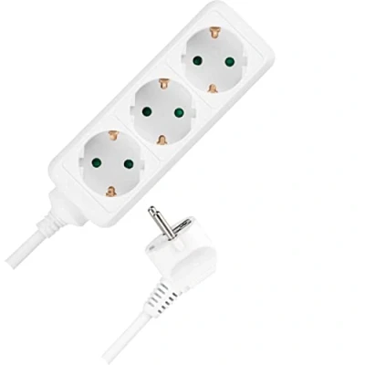 Obrázek REV 0512248555 zásuvková lišta, lišta 3násobná pro úhlovou zástrčku, 5 m, 3500 W, bílá