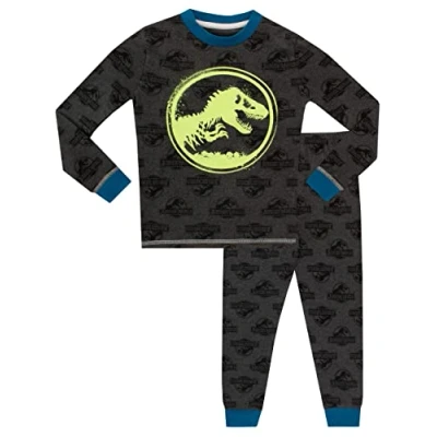 Obrázek Jurassic World Chlapecké světlo ve tmě pyžamo Slim Fit 140 Šedá