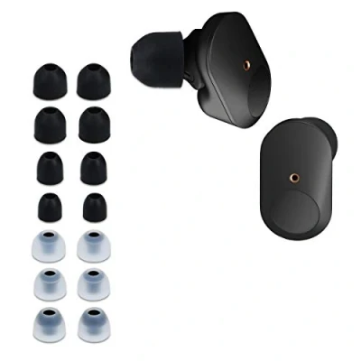 Obrázek kwmobile 14x náhradní polštářek kompatibilní se Sony WF 1000XM3 / 1000XM4 1000XM5 4 velikosti silikon špunty do uší sluchátka polstrování