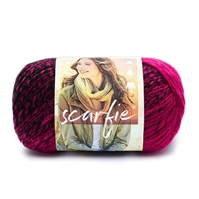 Obrázek Lion Brand Yarn Scarfie pletací příze pro šály One Size černá/růžová