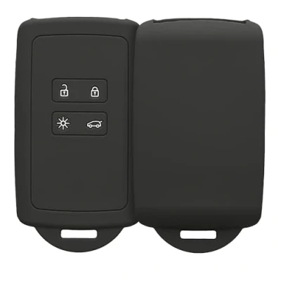 Obrázek kwmobile pouzdro na autoklíče kompatibilní s Renault 4tlačítková Smartkey klíč od auta (pouze Keyless Go) silikonové ochranné obal klíče Cover v černé matné