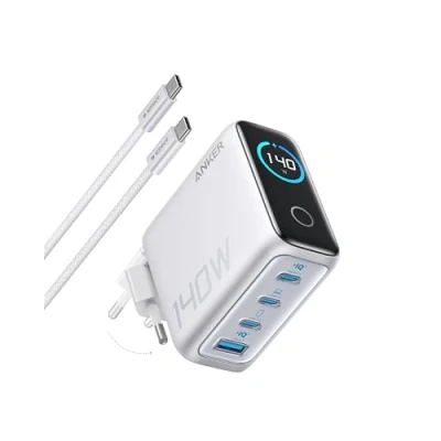 Obrázek 140W USB C nabíječka, nabíječka pro laptop Anker se 4 porty, multifunkční zařízení, rychlé nabíjení pokročilý napájecí zdroj GaN, Touch Control, kompatibilní s MacBook, iPhone 16/15/14,