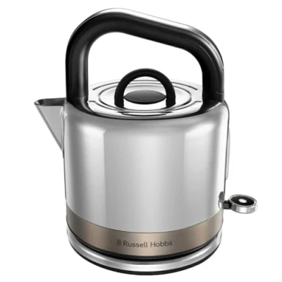 Obrázek Russell Hobbs Rychlovarná konvice [1,5 l] Distinctions ušlechtilá ocel titan (funkce rychlého vaření, vyjímatelný filtr vodního kamene, optimalizovaný výtokový hubice, ukazatel hladiny vody vnější),