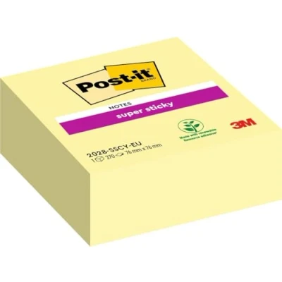 Obrázek Post it 2028 SCY samolepicí poznámka Super Sticky kostka, 76 x mm, 270 listů, žlutá