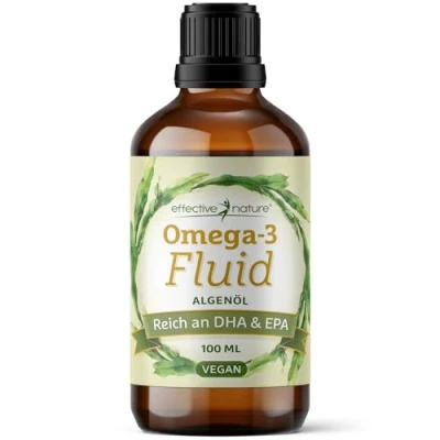 Obrázek Omega 3 řasový olej Vegan s 1116 mg EPA, DHA a DPA stačí 40 dní veganský je 100% z řas 100 ml snadné dávkování