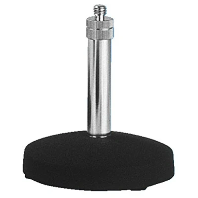 Obrázek MONACOR 230990 MS 1 stolní stativ na mikrofon, chrom/černý, 16 mm, 9 mm