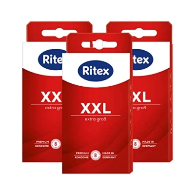Obrázek Ritex XXL kondomy extra velké s více místem pro obzvlášť velikosti, 24 kondomů 8 kusů (3 ks v balení) Made in Germany