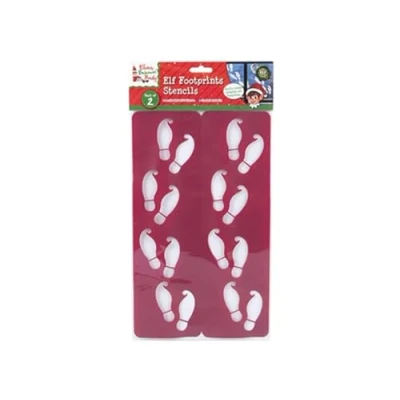 Obrázek Elves Behavin&#039; Badly Elfové, kteří se špatně zabalí 2 Elf Footprints Stencil Naughty příslušenství