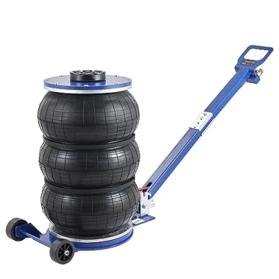Obrázek VEVOR Pneumatický zvedák Triple Bag Air Jack 5 t, trojitý pytlík zdvihací páka 140 470 mm výška zdvihu pytel vzduchu, minut zdvih zvedáku vagon nastavitelný modrý