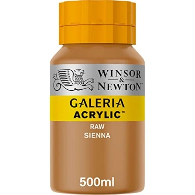 Obrázek Winsor &amp; Newton Akrylová barva Galeria 2150552, vysoká pigmentace, stálobarevná, máslová konzistence, 500 ml hrnec Siena vypalovaná