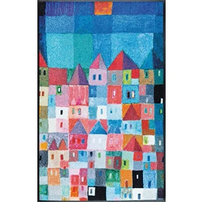 Obrázek wash+dry Rohožka, Colourful Houses 75 x 120 cm, uvnitř i venku, omyvatelná