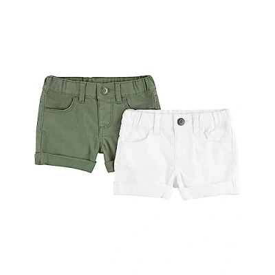 Obrázek Simple Joys by Carter&#039;s Mädchen Denim, Pack of 2 Jeans Shorts, Olivgrün/Weiß, 5 6 Jahre (2er Pack)
