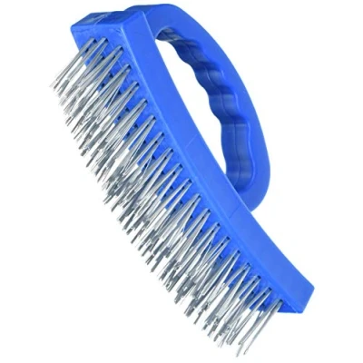 Obrázek Silverline 250554 drátěný kartáč s rukojetí 4řadý, modrý