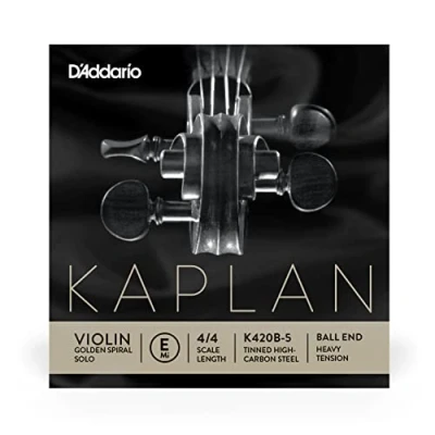 Obrázek D&#039; Addario K420B pro 5 Kaplan Houslová jednotlivá &#039;E&#039; struna Verzinnter ocelové jádro z uhlíkových vláken 4/4 Heavy