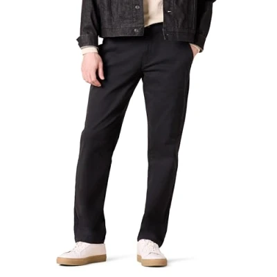 Obrázek Amazon Essentials Pánské ležérní strečové chino kalhoty s rovným střihem, černé, 33 W / 28 l