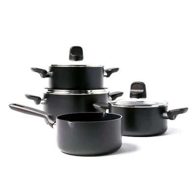 Obrázek GreenPan Memphis 4 teiliges Kochtopf Set, gesunde keramische Antihaftbeschichtung, PFAS frei, induktionsgeeigent, spülmaschinenfest, backofenfest, Schwarz