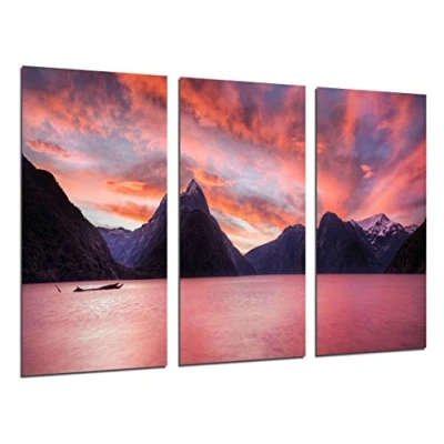 Obrázek Wandbild Landschaft Seeberge, 97 x 62 cm, Holzdruck XXL Format Kunstdruck, ref.26256