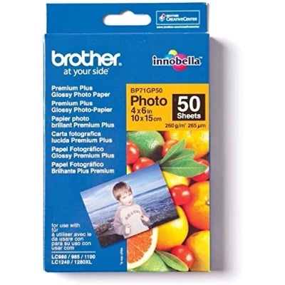 Obrázek Brother Originální fotopapír BP71GP50 A6 50BL 260g/qm pro MFC 6490CW DCP 375CW 6890CDW