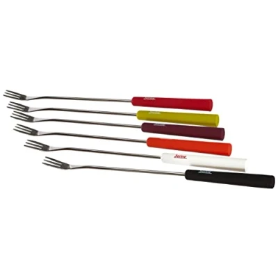 Obrázek Spring 2890260606 vidličky na sýr fondue Basic barevné 6 kusů, ušlechtilá ocel, stříbrná, 2 x 12 27,5 cm