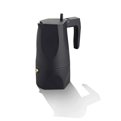 Obrázek Alessi Ossidiana MT18/3 B designový kávovar na espresso, z hliníkové litiny, 3 šálky, černý