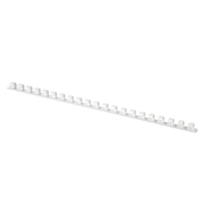Obrázek OFFICE PRODUCTS 20241215 14 plastový vázací hřbet 100 kusů DIN A4 12 mm (95 stran) hřebeny na vázání plastové plast barva: bílá