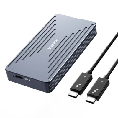 Obrázek Inateck 40Gbps M.2 NVMe SSD kryt, hliníkový kryt pevného disku, USB4.0/Thunderbolt 4, instalace bez nářadí pro windows 8/10/11, Mac OS, podporuje 2230/2242/2260/2280 SSDs, M KeFEy, 2028