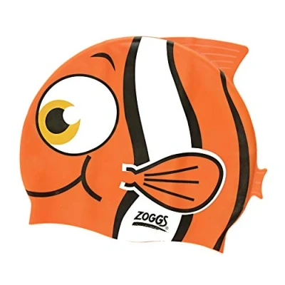 Obrázek Zoggs Dětská Junior Character Silicone Cap koupací čepice, oranžová, jednotná velikost EU
