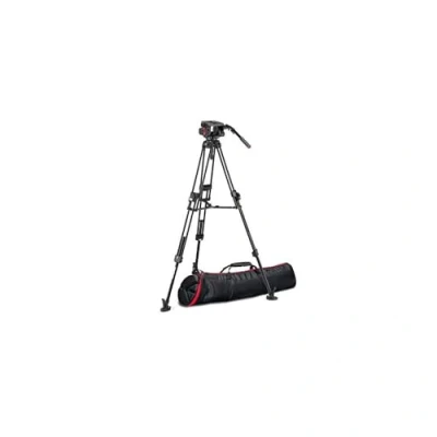 Obrázek Manfrotto, Fluid Videokopf 509 s Fast Twin videostativ 645, trojnožka z hliníku, stativ Profi Kit DSLR, kamery pro digitální fotoaparát, videofilm, nosnost 13,5 kg
