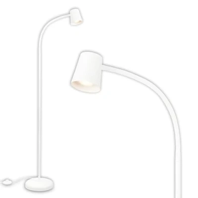 Obrázek BRILONER stojací lampa jako dekorace v obývacím pokoji a lampička na čtení, otočná lampa, do obývacího pokoje, podnožka, nepřímé osvětlení, bílá
