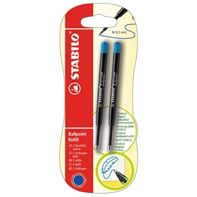 Obrázek Náplň do kuličkového pera STABILO Ballpoint Refill např. pro pointball a SMARTball 2 ks v balení modrá