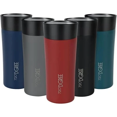 Obrázek 720DGREE Termopohárek 350 ml &quot;PleasureToGo 2.0&quot; 3 velikosti, 5 h horký, 10 studený, odolný proti vytečení, bez BPA, hygienický, 360 otvor na pití Travel Mug, termohrnek To Go: Štíhlý,