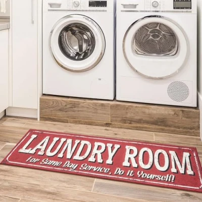 Obrázek Ottomanson Laundry Kollektion klassischer Teppichläufer mit Gummirückseite, 50 cm x 150 cm, Rot