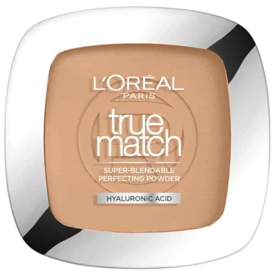 Obrázek L&#039;Oréal Paris Práškový make up, zmatňující kompaktní pudr s LSF 8, vč. zrcadla a houbičky, True Match, č. 7.D/7.W Golden Amber, 9 g